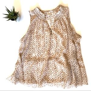 { Canyon River Blues } Button Top Flowy Sheer Tank